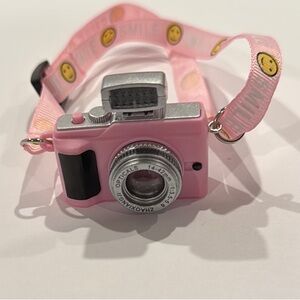 Labubu Pink and Silver Digital Camera with Cartoon Strap